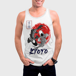 Майка-безрукавка мужская Карпы Кои Киото, цвет: 3D-белый — фото 2