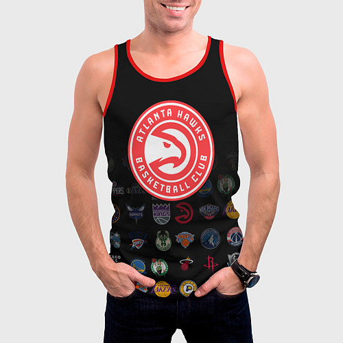 Мужская майка без рукавов Atlanta Hawks 1 / 3D-Красный – фото 3