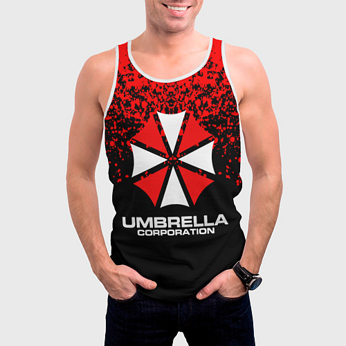 Мужская майка без рукавов Umbrella Corporation / 3D-Белый – фото 3