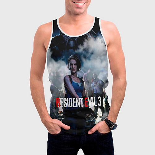 Мужская майка без рукавов RESIDENT EVIL 3 / 3D-Белый – фото 3