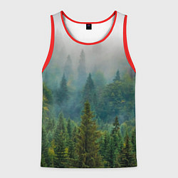 Майка-безрукавка мужская Лес, цвет: 3D-красный