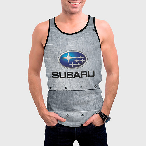 Мужская майка без рукавов SUBARU / 3D-Черный – фото 3