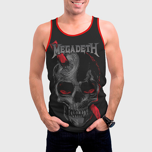 Мужская майка без рукавов Megadeth / 3D-Красный – фото 3