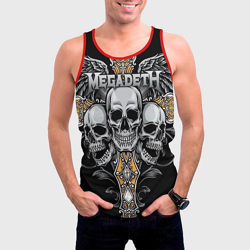 Мужская майка без рукавов Megadeth / 3D-Красный – фото 3