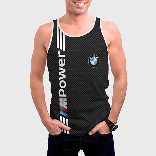 Мужская майка без рукавов BMW CARBON / 3D-Белый – фото 3