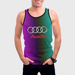 Майка-безрукавка мужская Audi, цвет: 3D-черный — фото 2