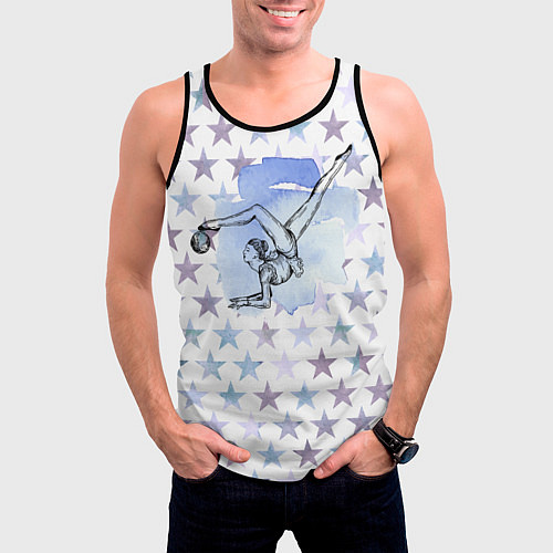 Мужская майка без рукавов Gymnastics / 3D-Черный – фото 3