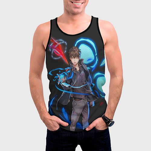 Мужская майка без рукавов БАШНЯ БОГА / 3D-Черный – фото 3