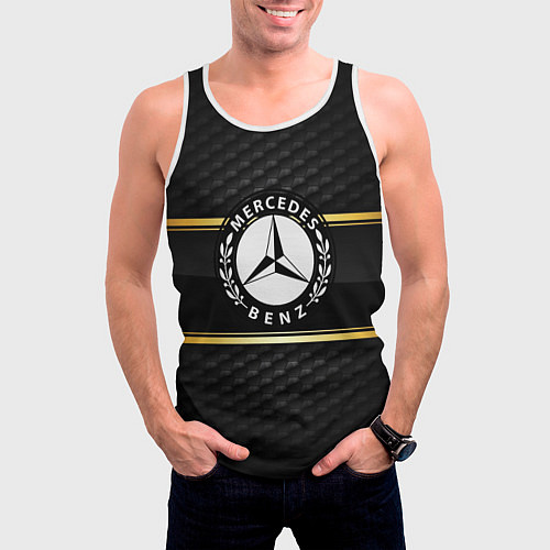 Мужская майка без рукавов Mercedes-Benz / 3D-Белый – фото 3