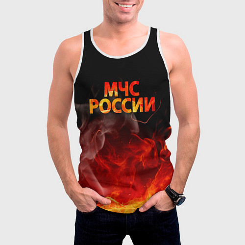 Мужская майка без рукавов МЧС России / 3D-Белый – фото 3