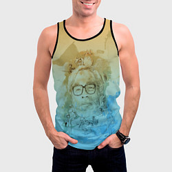Майка-безрукавка мужская Hayao Miyazaki, цвет: 3D-черный — фото 2