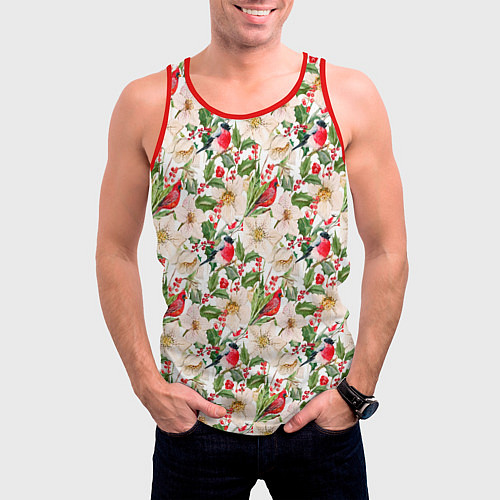 Мужская майка без рукавов Краски лета / 3D-Красный – фото 3