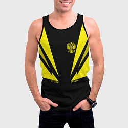 Майка-безрукавка мужская Россия, цвет: 3D-черный — фото 2