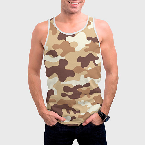 Мужская майка без рукавов МИЛИТАРИ / 3D-Белый – фото 3