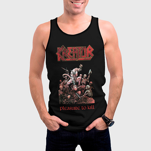 Мужская майка без рукавов Kreator / 3D-Черный – фото 3