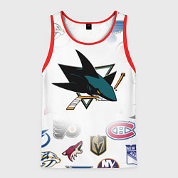 Майка-безрукавка мужская San Jose Sharks NHL teams pattern, цвет: 3D-красный