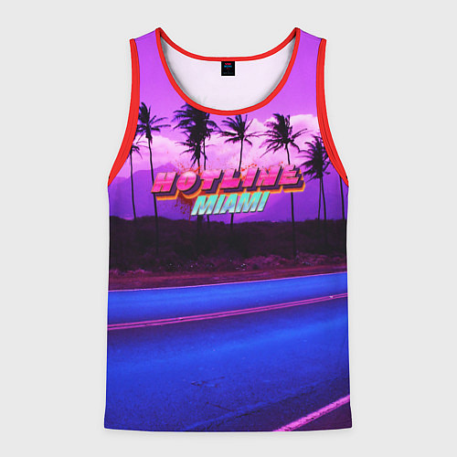 Мужская майка без рукавов HOTLINE MIAMI / 3D-Красный – фото 1