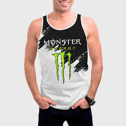 Мужская майка без рукавов MONSTER ENERGY / 3D-Белый – фото 3