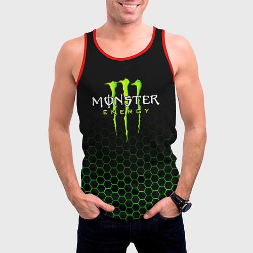 Мужская майка без рукавов MONSTER ENERGY / 3D-Красный – фото 3