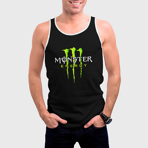 Мужская майка без рукавов MONSTER ENERGY / 3D-Белый – фото 3