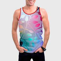 Майка-безрукавка мужская Листья, цвет: 3D-красный — фото 2