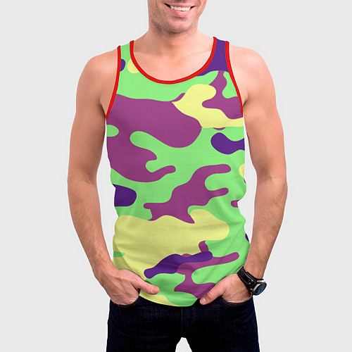 Мужская майка без рукавов Камуфляж / 3D-Красный – фото 3