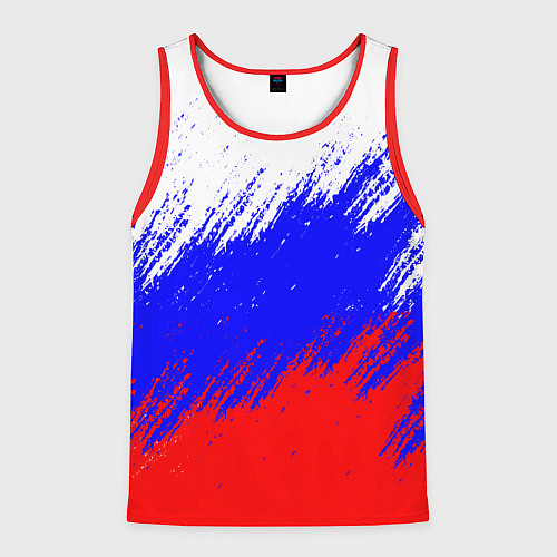 Мужская майка без рукавов Россия / 3D-Красный – фото 1
