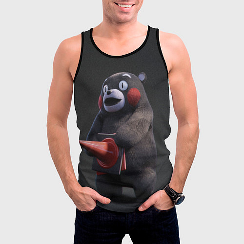 Мужская майка без рукавов Kumamon / 3D-Черный – фото 3