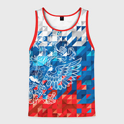 Майка-безрукавка мужская Россия, цвет: 3D-красный