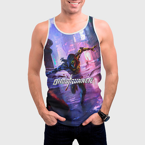 Мужская майка без рукавов Ghostrunner / 3D-Белый – фото 3