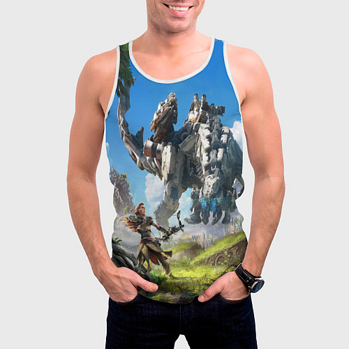 Мужская майка без рукавов HORIZON ZERO DAWN / 3D-Белый – фото 3