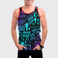Майка-безрукавка мужская BILLIE EILISH БИЛЛИ АЙЛИШ, цвет: 3D-красный — фото 2