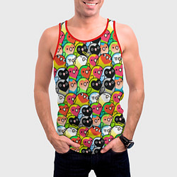 Майка-безрукавка мужская Папуги, цвет: 3D-красный — фото 2