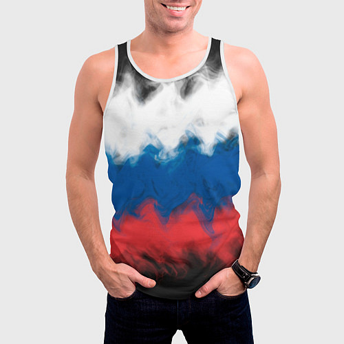 Мужская майка без рукавов Россия / 3D-Белый – фото 3