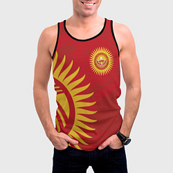 Майка-безрукавка мужская Киргизия, цвет: 3D-черный — фото 2