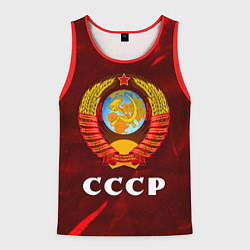 Майка-безрукавка мужская СССР USSR, цвет: 3D-красный