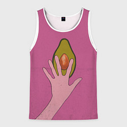 Майка-безрукавка мужская Avocado, цвет: 3D-белый