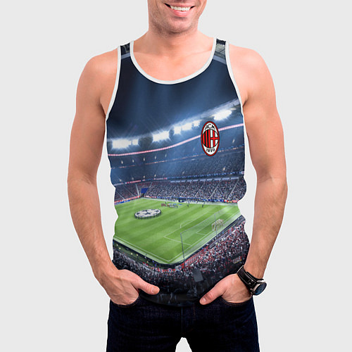 Мужская майка без рукавов FC MILAN / 3D-Белый – фото 3