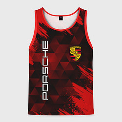 Майка-безрукавка мужская PORSCHE, цвет: 3D-красный