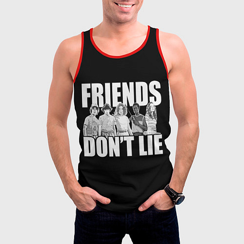 Мужская майка без рукавов Friends Dont Lie / 3D-Красный – фото 3