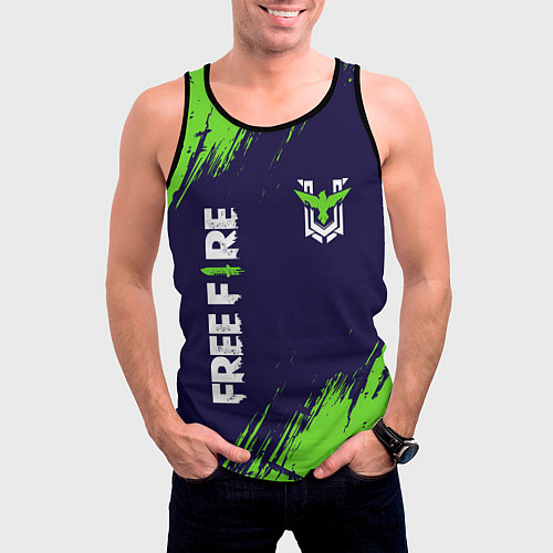 Мужская майка без рукавов FREE FIRE ФРИ ФАЕР / 3D-Черный – фото 3