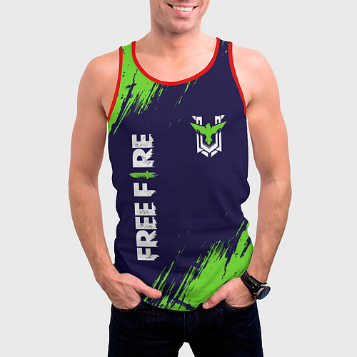Мужская майка без рукавов FREE FIRE ФРИ ФАЕР / 3D-Красный – фото 3
