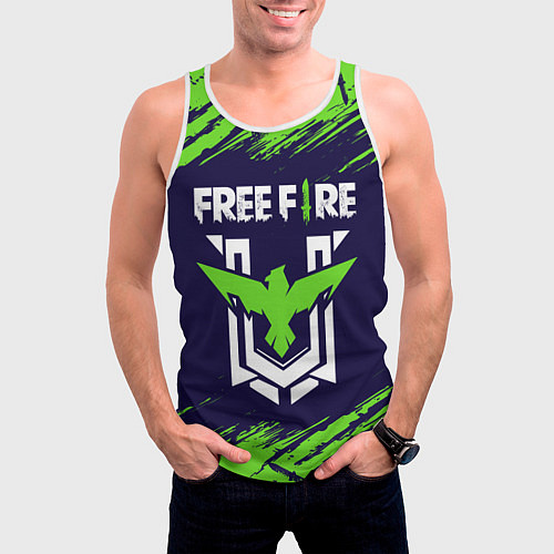 Мужская майка без рукавов FREE FIRE ФРИ ФАЕР / 3D-Белый – фото 3