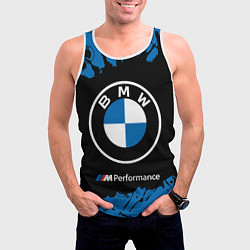 Майка-безрукавка мужская BMW БМВ, цвет: 3D-белый — фото 2