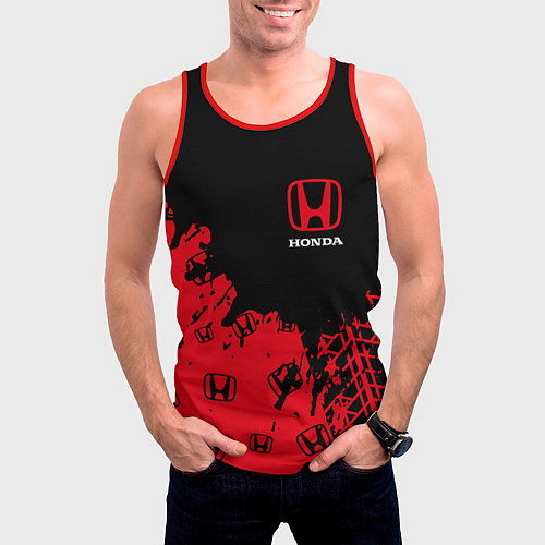 Мужская майка без рукавов HONDA ХОНДА / 3D-Красный – фото 3