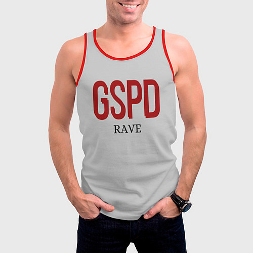 Мужская майка без рукавов GSPD rave / 3D-Красный – фото 3