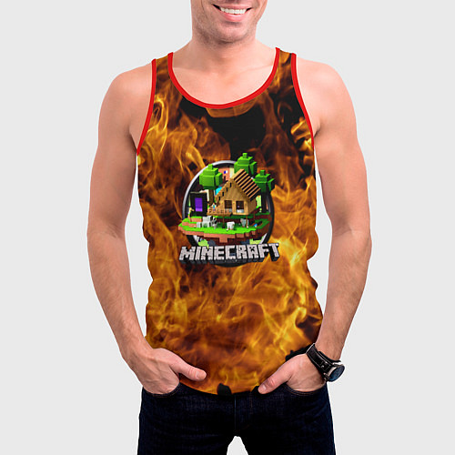 Мужская майка без рукавов Minecraft / 3D-Красный – фото 3
