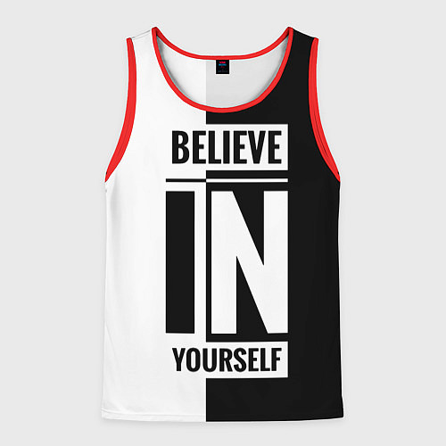 Мужская майка без рукавов Верь в себя / 3D-Красный – фото 1