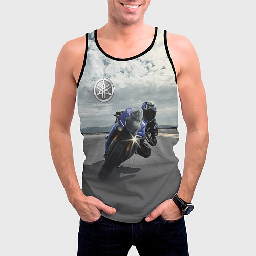 Мужская майка без рукавов Yamaha / 3D-Черный – фото 3