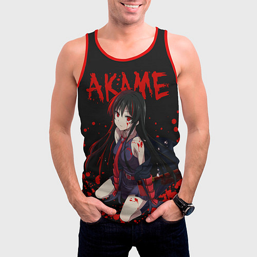 Мужская майка без рукавов Убийца Акаме / 3D-Красный – фото 3